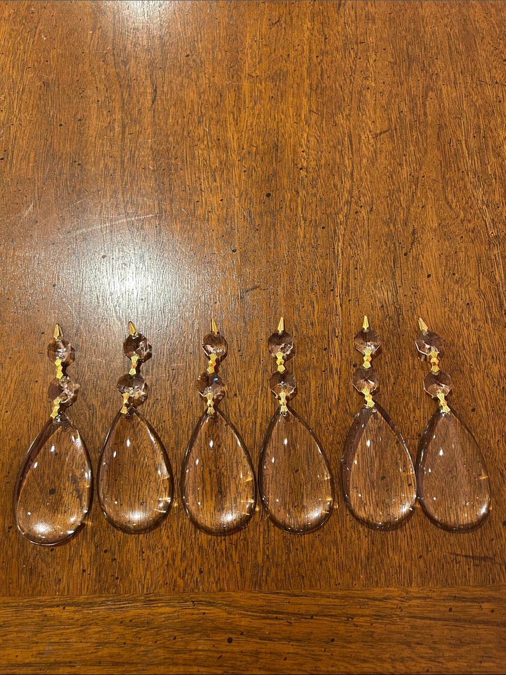 Clear Crystal Teardrop Chandelier Prisms - Set of 6